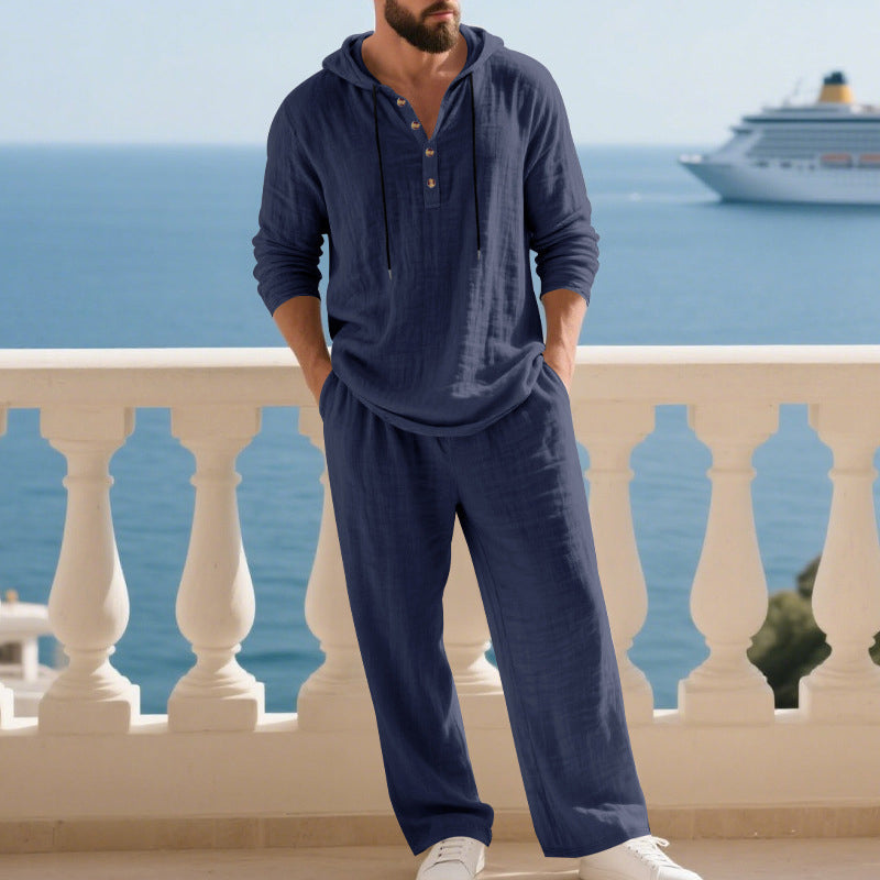 🔥Pánska 2dielna sada: voľná mikina s kapucňou a nohavice