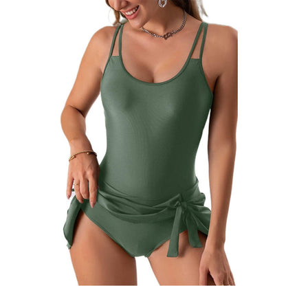 👙[S-4XL]✨Dámské plavky plus size s tvarováním břicha a bočními šňůrkami