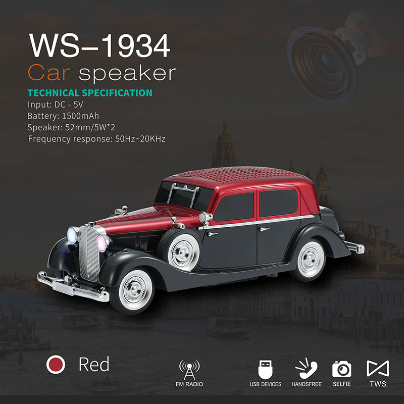 Bluetooth reproduktor v štýle vintage s priestorovým zvukom