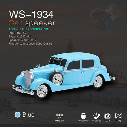 Bluetooth reproduktor v štýle vintage s priestorovým zvukom