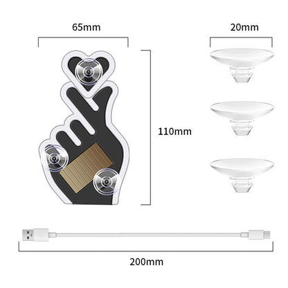 Solárne LED svetlo do auta v tvare srdca na prst