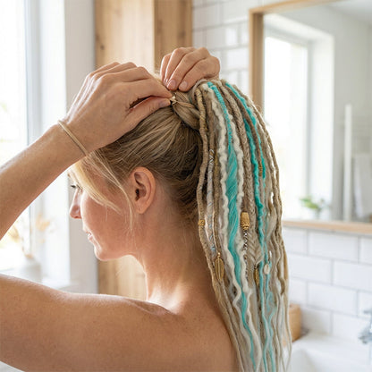 Rýchlo sa opotrebujúci festivalový účes s dredmi a konským chvostom