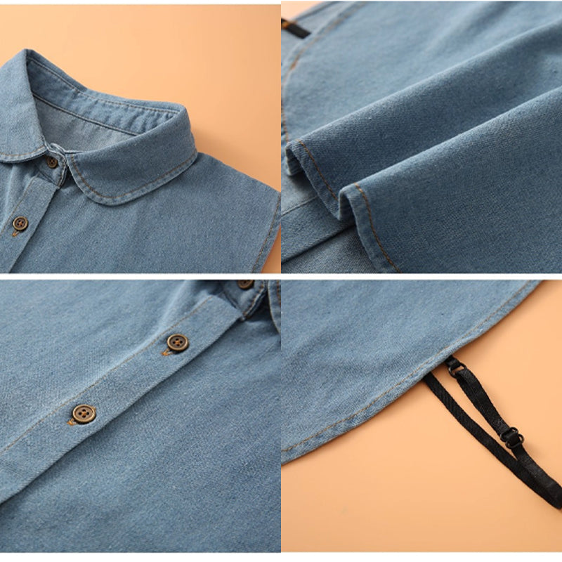 Odnímateľný džínsový golier pre ženy